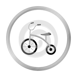 Tricycle icon in monochrome style isolated on white background. Play garden symbol.