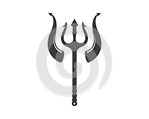 Trident and horn Logo Template vector icon illustration