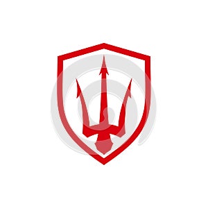 Trident with Shield logo design