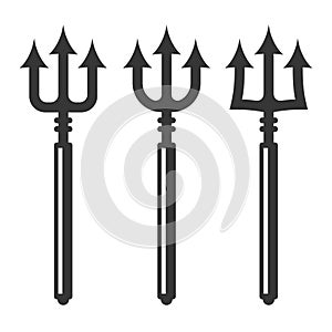 Trident Silhouette Set. Vector