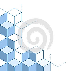 Tridimensional blocks pattern background with copy space