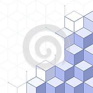 Tridimensional blocks pattern background with copy space