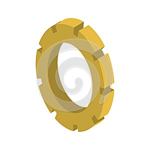 Tridimensional silhouette gear wheel icon