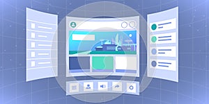 Tridimensional virtual screens user interface