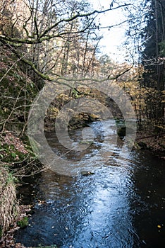 Trieb river near Plauen city in Vogtland