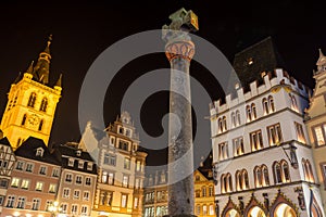 Trier germany hauptmarkt at night