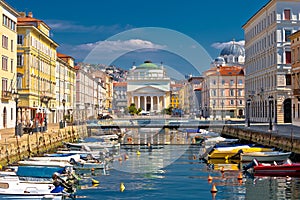 Trieste channel and Ponte Rosso square view