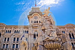 Trieste city hall on Piazza Unita d Italia square view