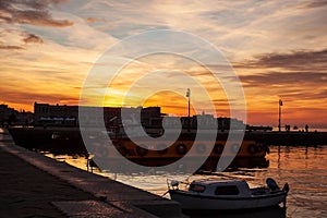 Trieste pier at sunset