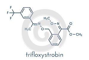 Trifloxystrobin fungicide molecule. Skeletal formula photo
