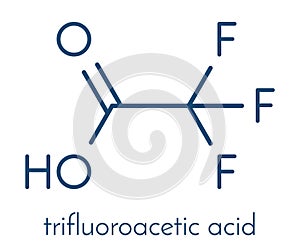 Trifluoroacetic acid TFA molecule. Skeletal formula.