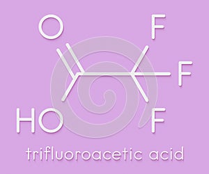 Trifluoroacetic acid TFA molecule. Skeletal formula.