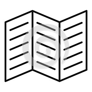 Trifold brochure icon, outline style