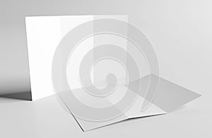 Trifold Brochure Mock up - 3d rendering photo