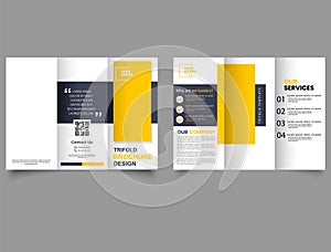 Trifold brochure template. Vector editable template