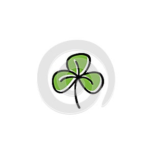 Trifoliate clover doodle icon