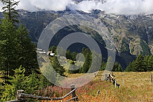 Trift, traditional alm settlement in Saas Valley Switzerland photo