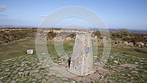Trig point Black Down highest hill in Mendip Hills Somerset in south-west England UK