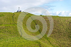 Trig station on top of Mt Wellington. Auckland, New Zealand.