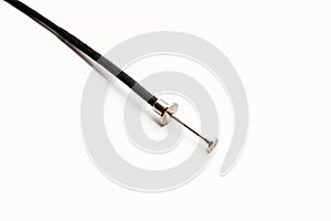 Trigger cable on a white background. photo equipment.