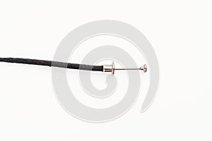 Trigger cable on a white background. photo equipment.