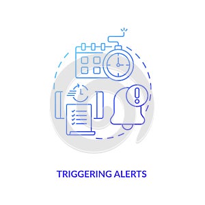 Triggering alerts concept icon