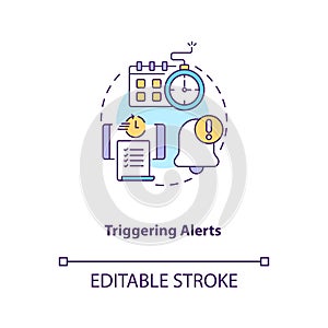Triggering alerts concept icon