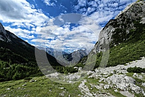 Triglav national park panorama on sunny day