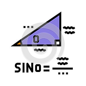 trigonometry math science education color icon vector illustration