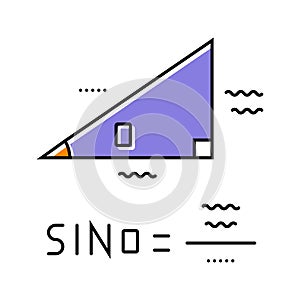 trigonometry math science education color icon vector illustration