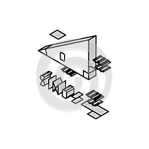 trigonometry math science education isometric icon vector illustration