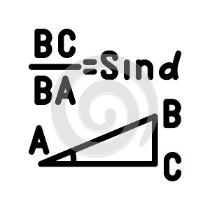 trigonometry math science education line icon vector illustration