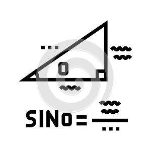 trigonometry math science education line icon vector illustration