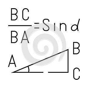 trigonometry math science education line icon vector illustration