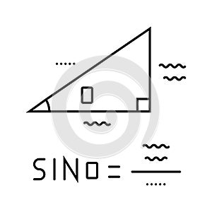 trigonometry math science education line icon vector illustration