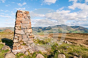 Trigpoint on the summit of Binsey in the English Lake District