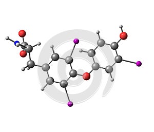 Triiodothyronine molecule isolated on white