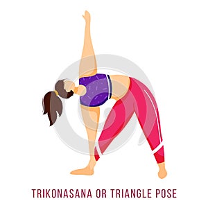 Trikonasana flat vector illustration