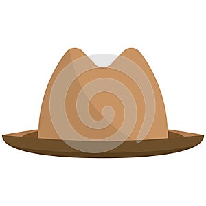 Trilby, squash hat or crushhat hat flat vector isolated