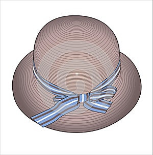 TRILBY STRAW SUMMER HAT FOR RESORT AND BEACHES