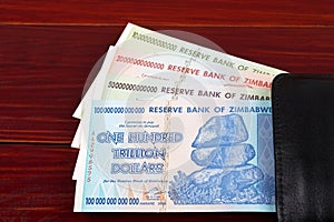 Trillion dollars from Zimbabwe, in the black wallet