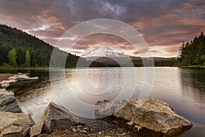 Trillium Lake Sunset in Oregon