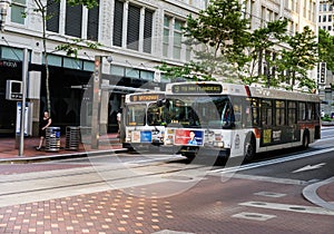 TriMet buses downtown Portland Oregon