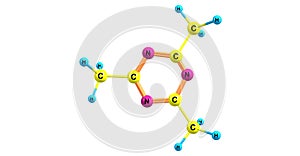 2,4,6-Trimethyl-1,3,5-triazine molecular structure isolated on white