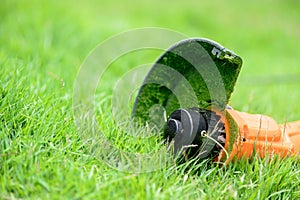 Trimmer equipments on the grass