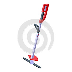 Trimmer icon isometric vector. Lawn grass