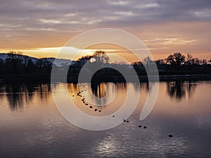 Tring Reservoir at Sunset