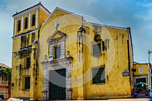 Trinidad church in Trinidad Plaza in the Getsemani neighborhood in the historic colonial city of Cartagena photo