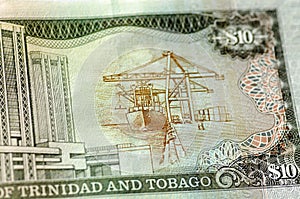 Trinidad and Tobago banknote detail showing docks