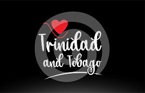 Trinidad and Tobago country text typography logo icon design on black background